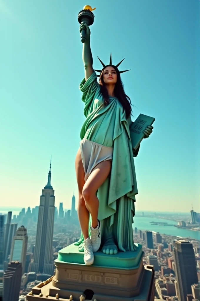 Selena Gomez riding the Statue of Liberty naked