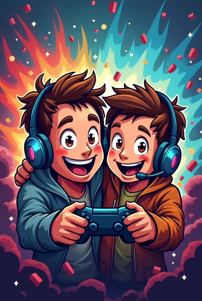father son brown hair and eyes gaming YouTube channel logo