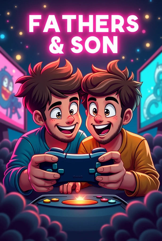 father son brown hair and eyes gaming YouTube channel logo