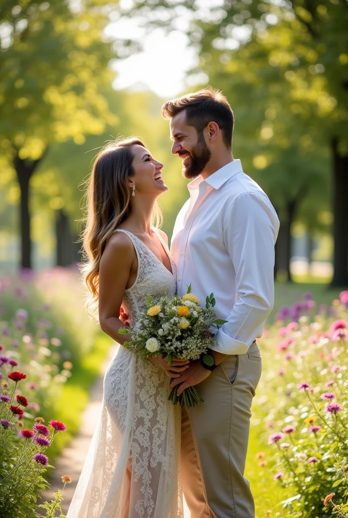 Generate two people engagement photo

