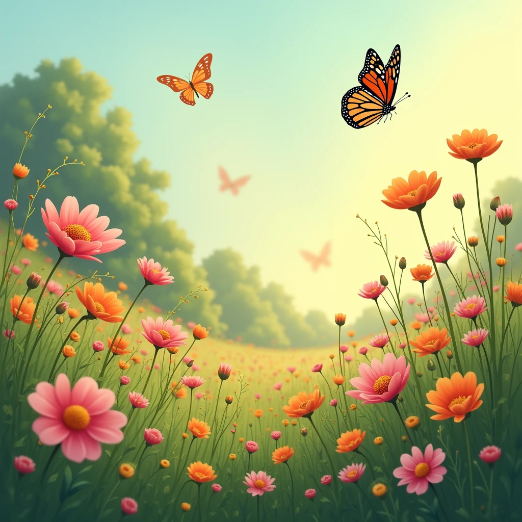 Flowers, meadows, butterflies