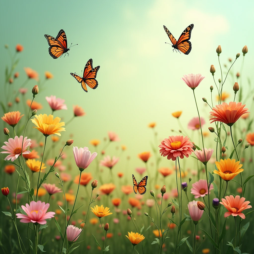 Flowers, meadows, butterflies