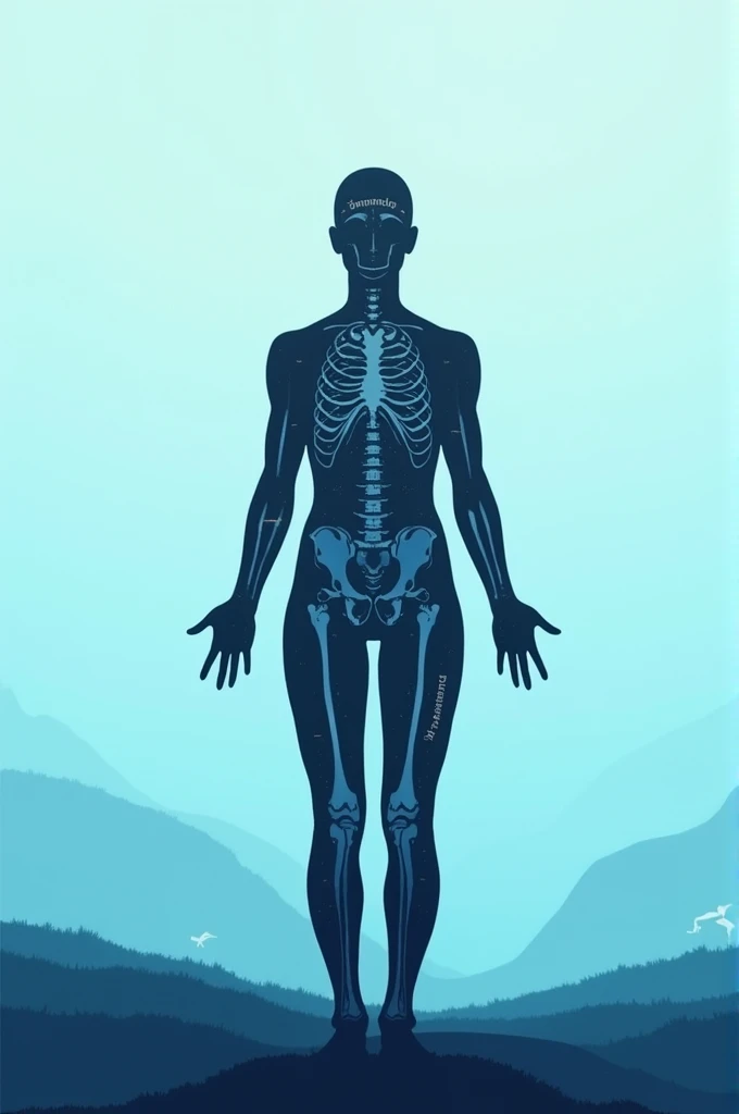 Identify the regions in a human body silhouette. 
