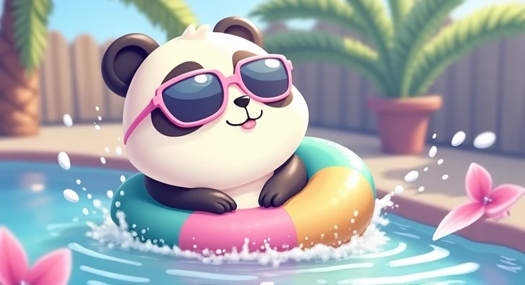 animal、sunglasses、Pool、Swim ring