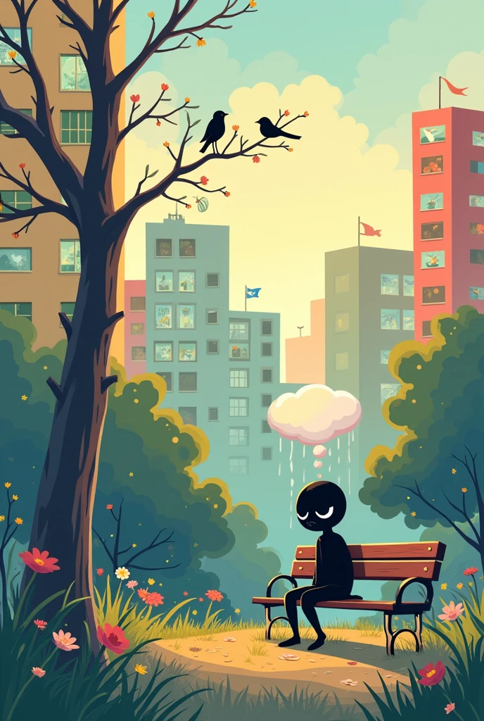 Make the cartoon about depression 