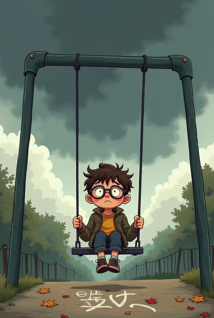 Make the cartoon about depression in the boys' version