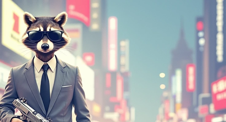animal、suit、Pistol、sunglasses