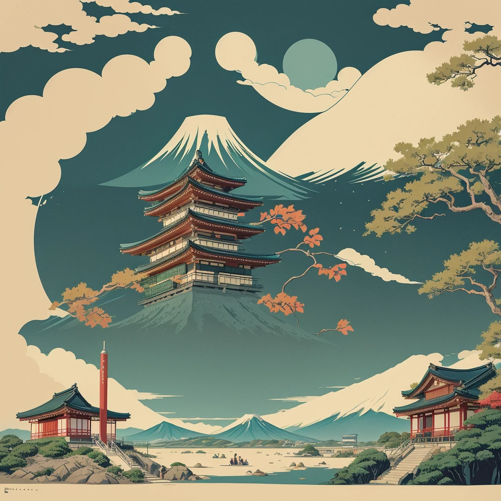 Iconic illustrations of Japan