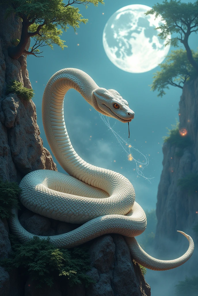 Ancient gaint white Snake 18 years old with stand ,using magic