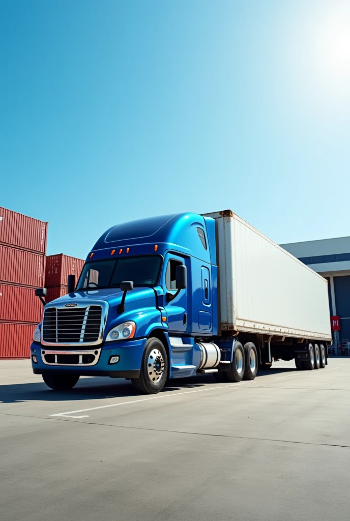 I need a photo of a business with a pickup truck and a box truck.