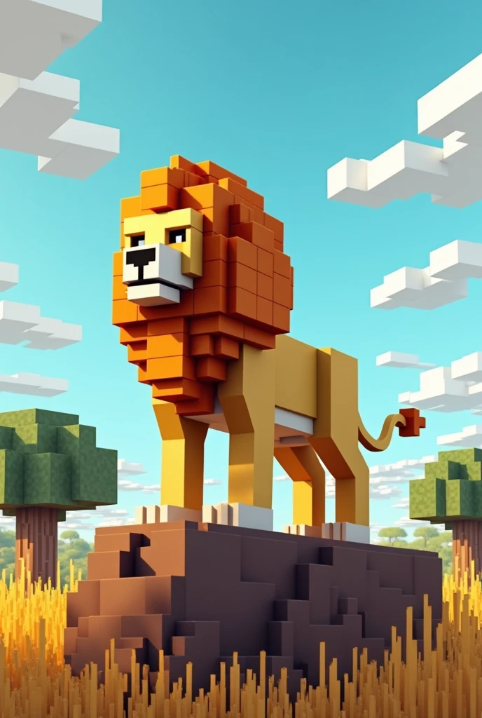 make a model of an atlas lion in minecraft style