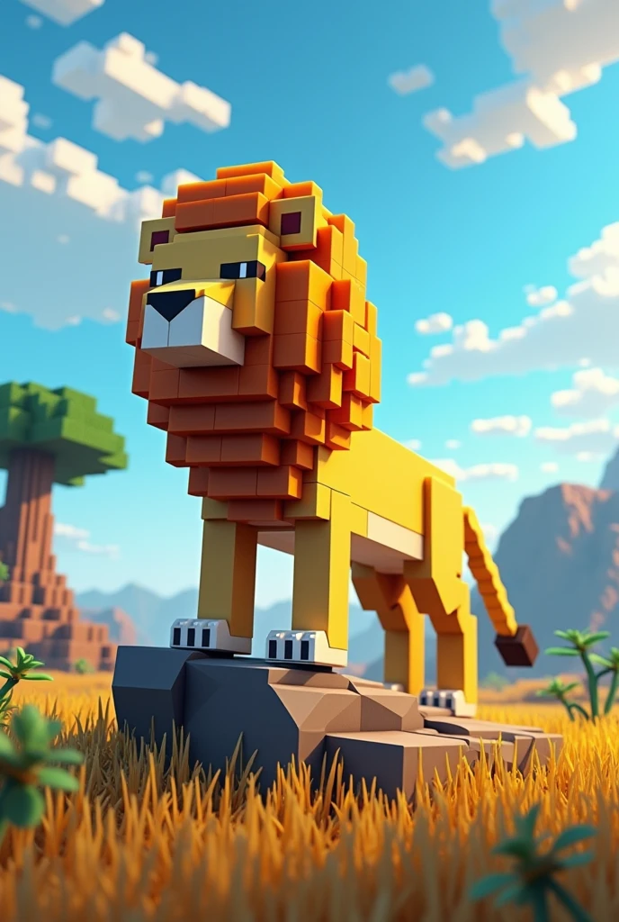 make a model of an atlas lion in minecraft style