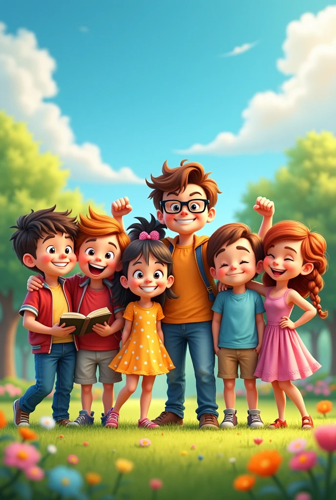 Ai images four brother and three sister