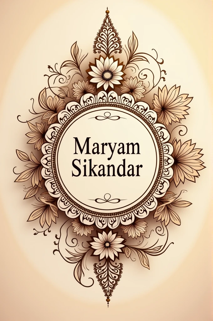 Mujhe ek mehndi template bana kardo jisme mera naam maryam sikandar h aur phone no 9903656780