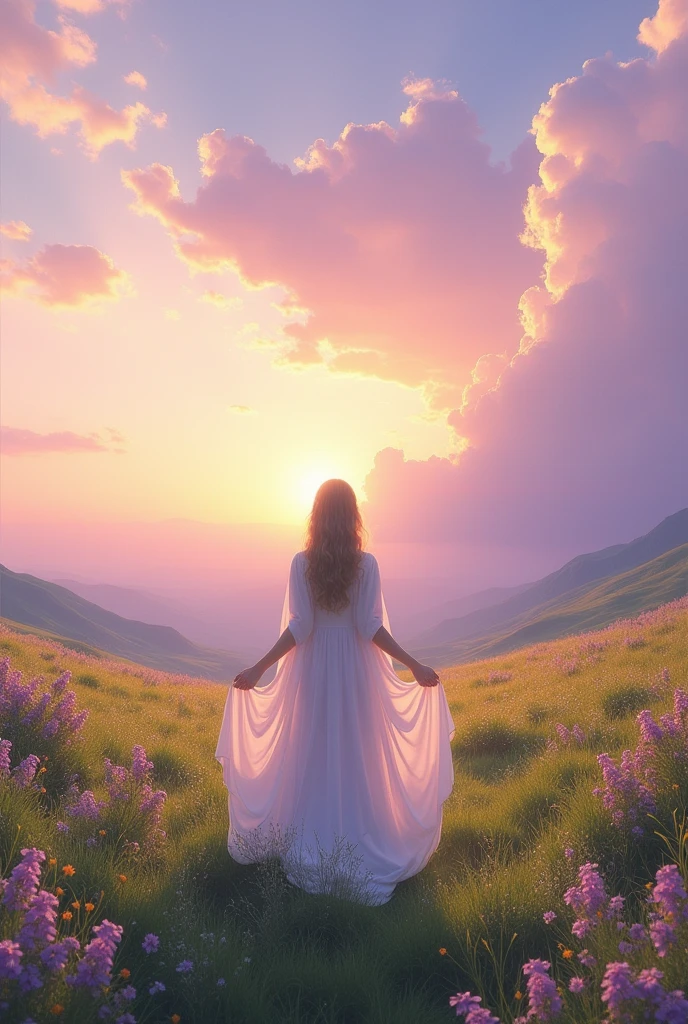 Dreamy nature with huge sky