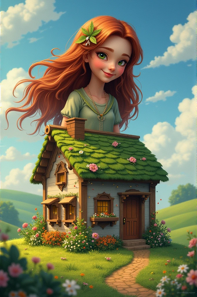 A giantess who lives in a tiny house