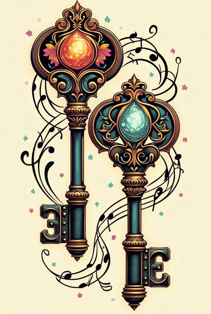 Create a tattoo with Do Keys, and a Sol Key