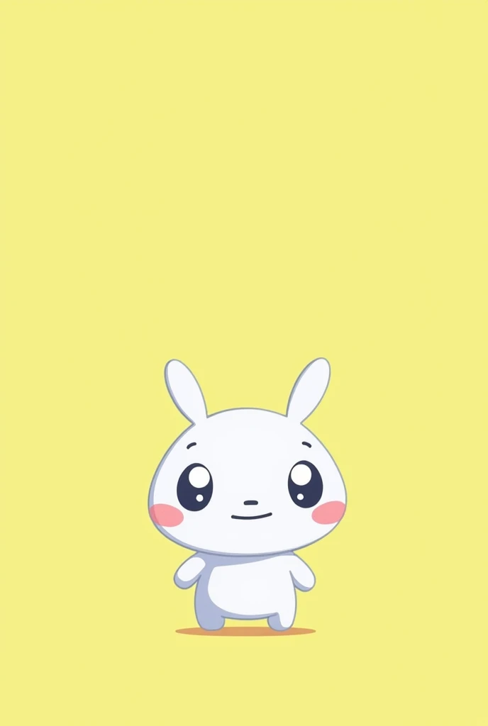 (Most of the background is solid color.),Simple little cute cartoon character picture below