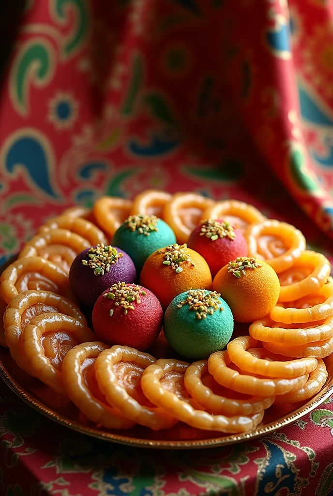 the full plate of sweets Indian sweet picture