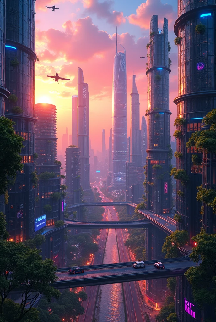 Future city and sky