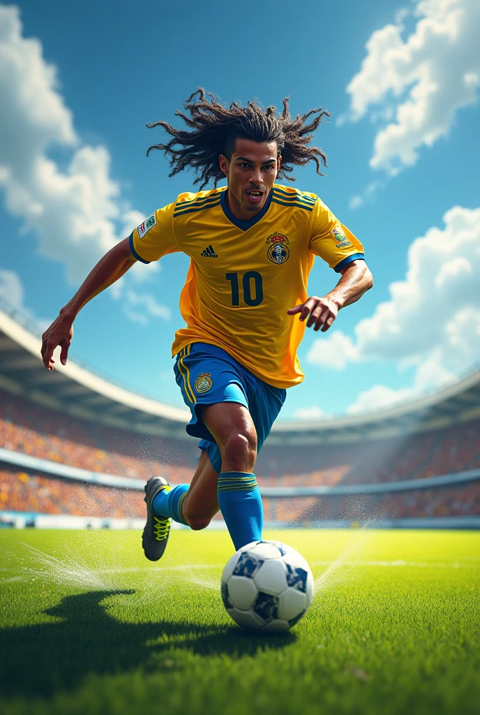 It merges Ronaldinho from Rio Grande do Sul with Cristiano Ronaldo