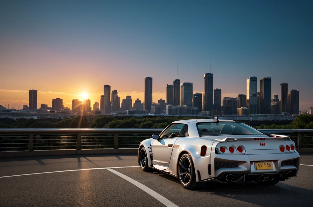 ((Highest quality:1.3)), ((masterpiece:1.3)), ((Detailed Background:1.3)), (8k), (RAW photograph:1.2), (Realistic),(photograph:1.3), (Very detailed), CG, (7ba-jl36s), ((Detailed car:1. 3)), ((detailed skyline:1.3)), ((Detailed carの表現:1.3)),Highest quality,Ultra-high resolution, Realistic,(Physically Based Rendering:1.3), Cinema Lighting、Complex、Cinematic painting、Cinematic soft light、A pleasant evening、Cityscape、Realistic, Dynamic Angle、