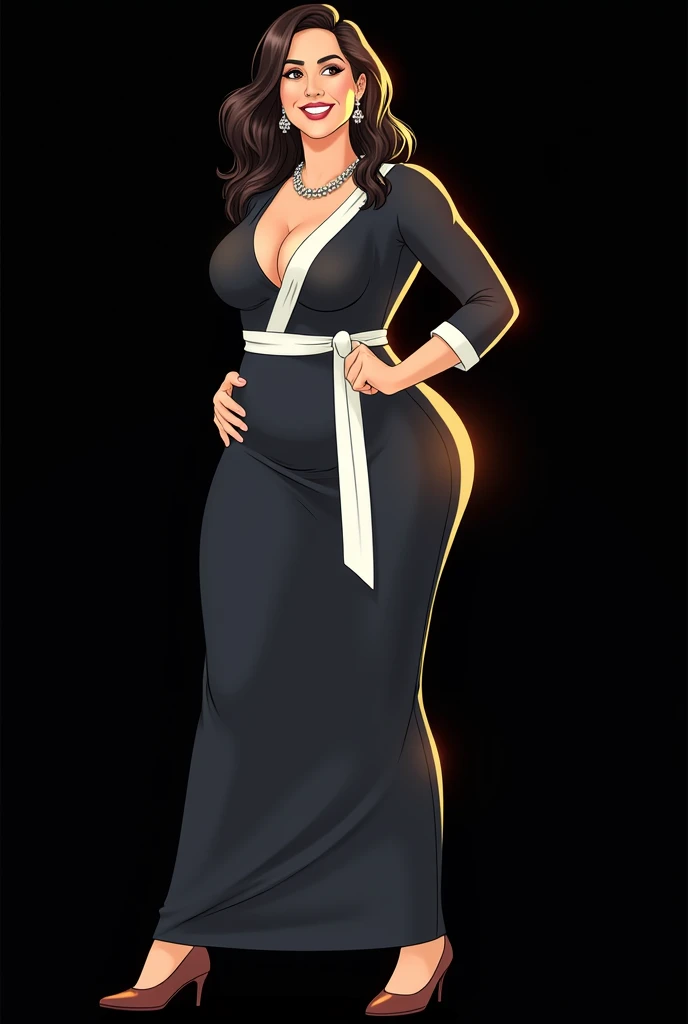 A mature woman with a very large butt