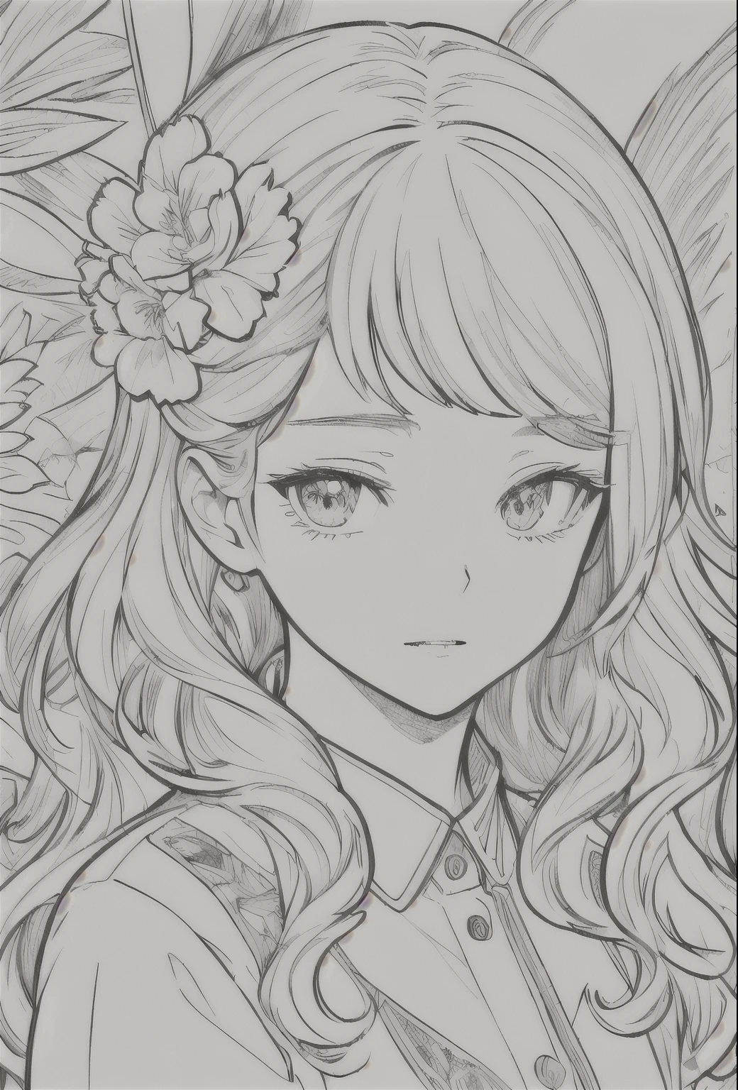 European woman face portrait、Long Curly Hair、blonde、Floral frame、Decorative panel、Abstract Art of Alphonse Mucha、sketch、Character Line、Scenes without color or shadows。 (masterpiece、Highest quality、High resolution:1.4)、detailed、複雑なdetailed、4K、Splashes of color、Line art、Fibonacci、Coloring page, 非常にdetailedなイラスト, 非常にdetailedなLine art, Very fine line work, 非常にdetailedな肖像画, Extremely fine line work, 非常にdetailedなLine art, 非常にdetailedな図面, Line artぬり絵, 非常にdetailedなイラスト.", 非常にdetailedな肖像画, 非常にdetailedなイラスト, 非常にdetailedなアートワーク, detailedなデジタル図面