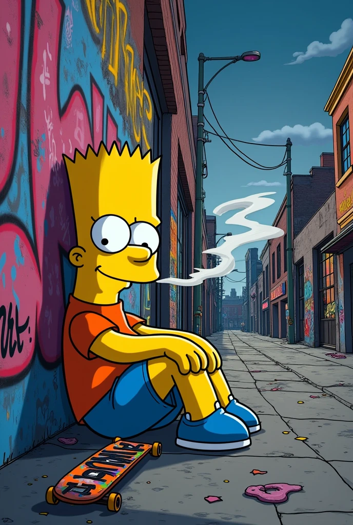Bart Simpson smoking