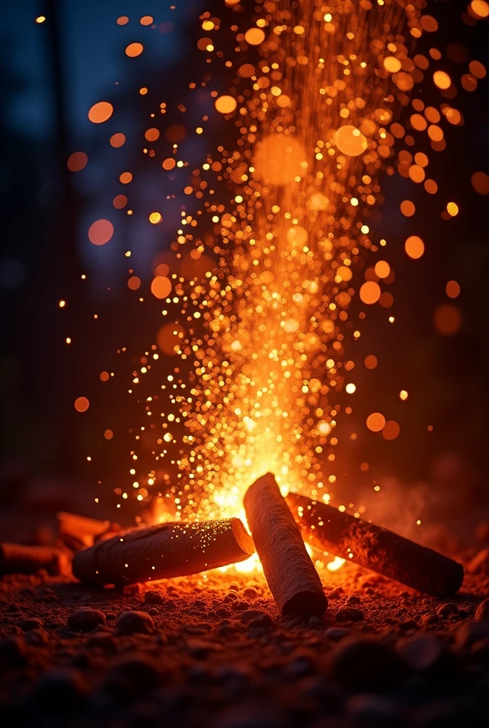 Generate a background containibg fire moving like small particles