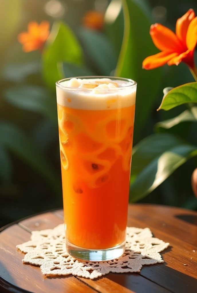 Thai tea in a glass


