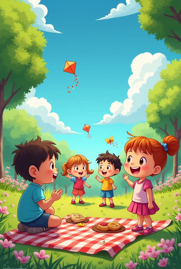 Cartoon small kids