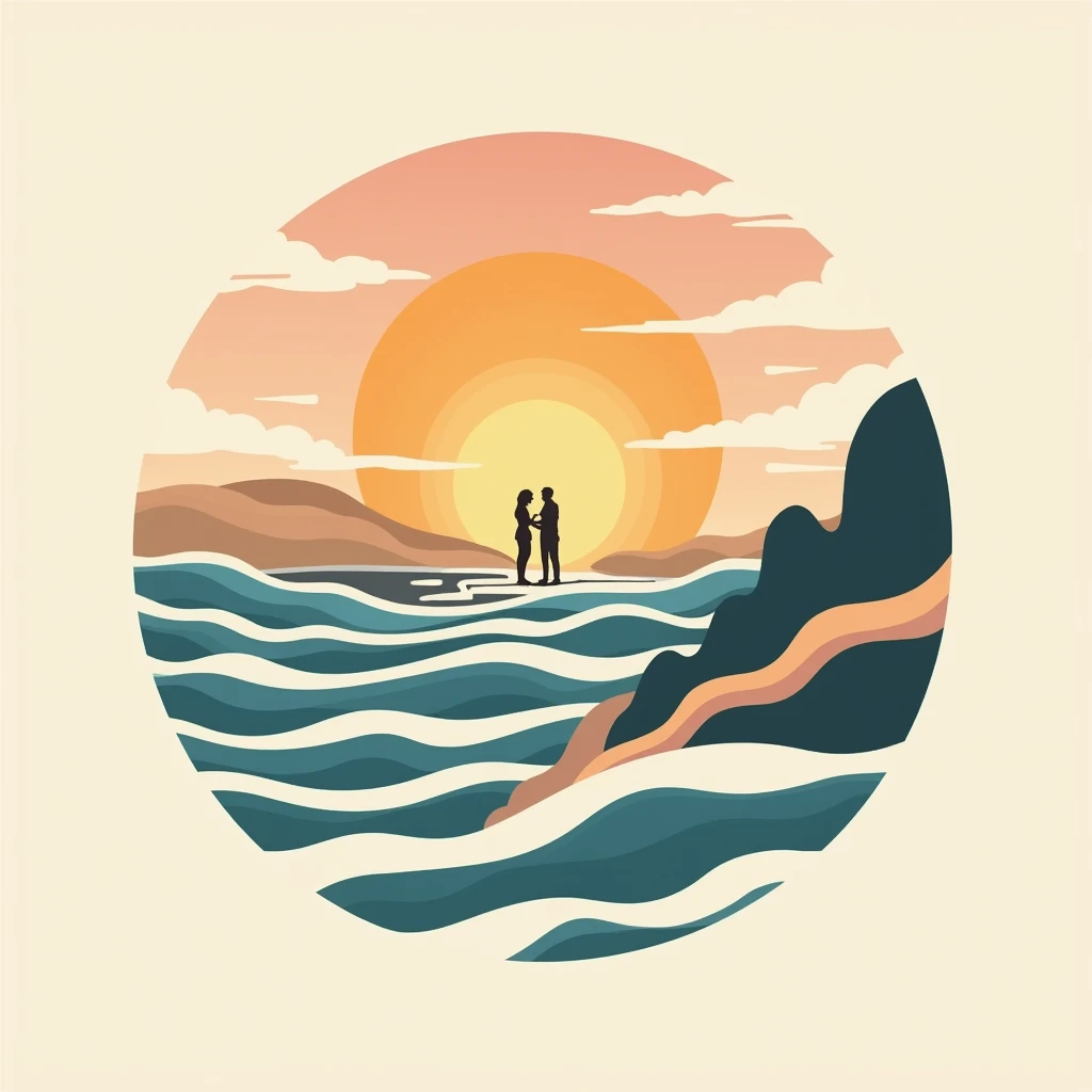 Create a logo for this song: in the high desert it's more beautiful if I spend it with you in the sea and the sun while I say nice things to you