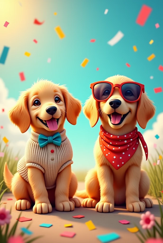 2 cute golden retriever blind boxes with different styles