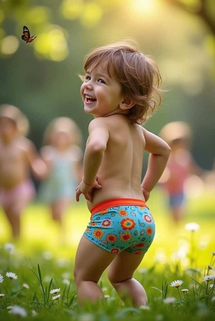 A boy showing his butt