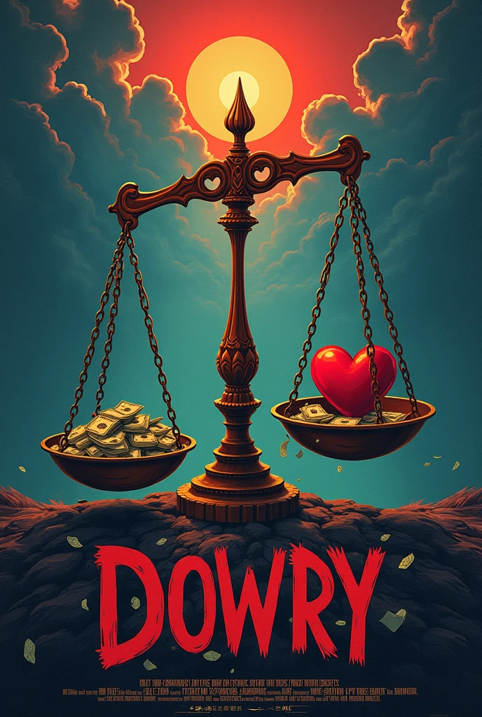 Certainly! Here's a conceptual design for a poster addressing the evils of dowry:

Title: "Say No to Dowry: Embrace Equality"

Visual Elements:

Central Image: A broken scale with money on one side and a heart on the other, symbolizing the imbalance caused by dowry.
Background: A gradient fading from dark to light, representing the transition from outdated practices to modern, equitable thinking.
Text Elements:

Top Section (Header):
"Dowry: A Tradition That Tears Families Apart"

Middle Section (Key Points):

"Perpetuates Gender Inequality": Highlighting how dowry practices reinforce the notion that women are less valuable.
"Causes Financial Burden": Showing how dowry demands place undue financial pressure on families.
"Leads to Domestic Violence": Addressing how dowry-related disputes can escalate into violence and abuse.
"Undermines Dignity": Emphasizing the dehumanizing effects on both women and their families.
Bottom Section (Call to Action):

"Break the Chains of Tradition": Encourage people to challenge and change outdated practices.
"Promote Equality and Respect": Advocate for a society where marriages are based on mutual respect, not financial transactions.
Footer:

"For More Information and Support, Visit [Website] or Call [Helpline Number]"
Design Notes:

Use a bold, readable font for key messages.
Incorporate contrasting colors to make the poster visually striking and to emphasize important points.
Ensure the images and text are balanced and not overcrowded, allowing for easy readability and impact.
This design aims to raise awareness and prompt action against the practice of dowry, promoting a message of equality and respect.


You said:
Please make it a picture 
ChatGPT said:
ChatGPT
I’m currently unable to create images directly, but I can guide you on how to design the poster using graphic design tools. Here’s a step-by-step guide you can follow using tools like Canva, Adobe Spark, or any graphic design software:

Canvas Setup:

Open your graphic des