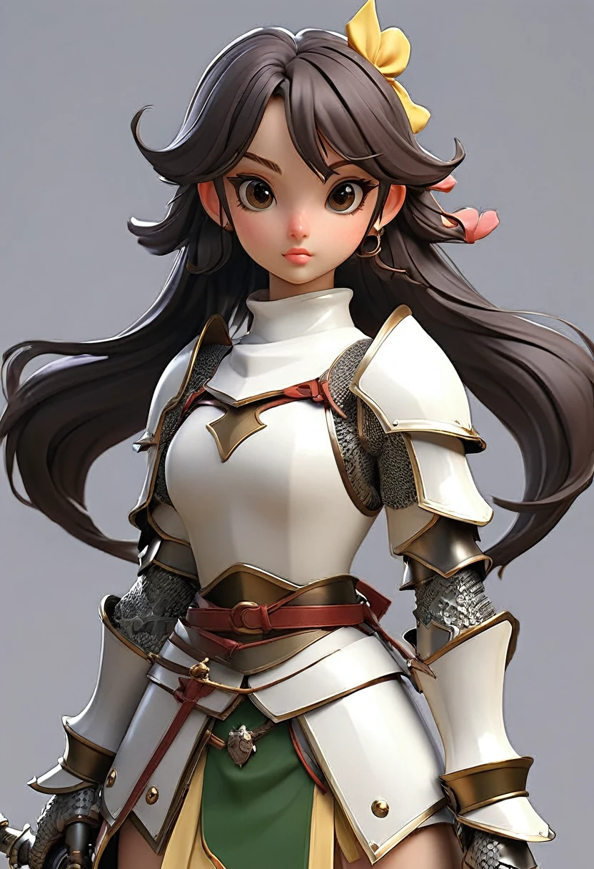 female knight、Full Body、(Big Breasts)、Standing posture、Twin tails