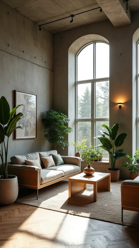 Stylish interior design、concrete