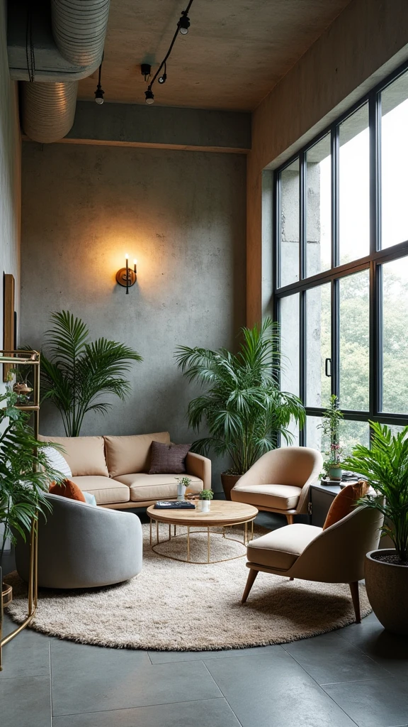 Stylish interior design、concrete