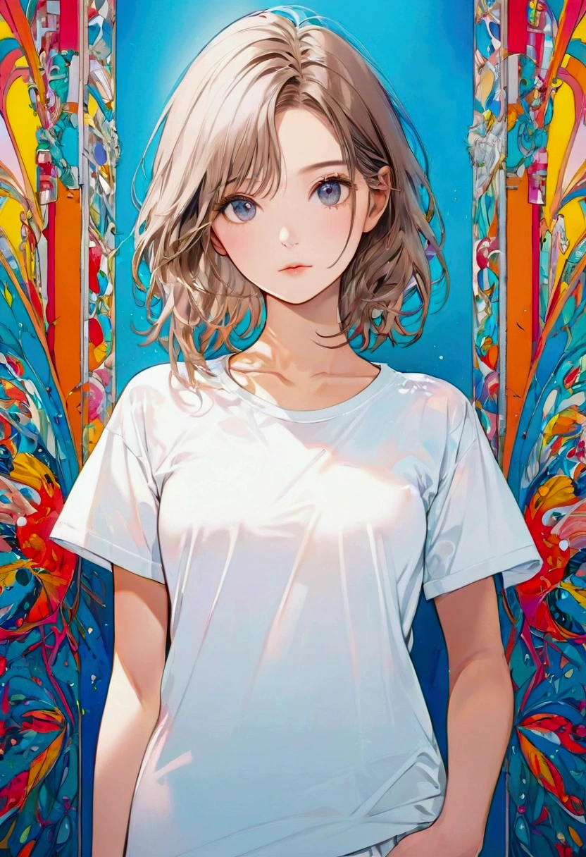 Woman in white t-shirt