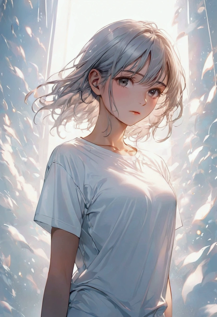Woman in white t-shirt
