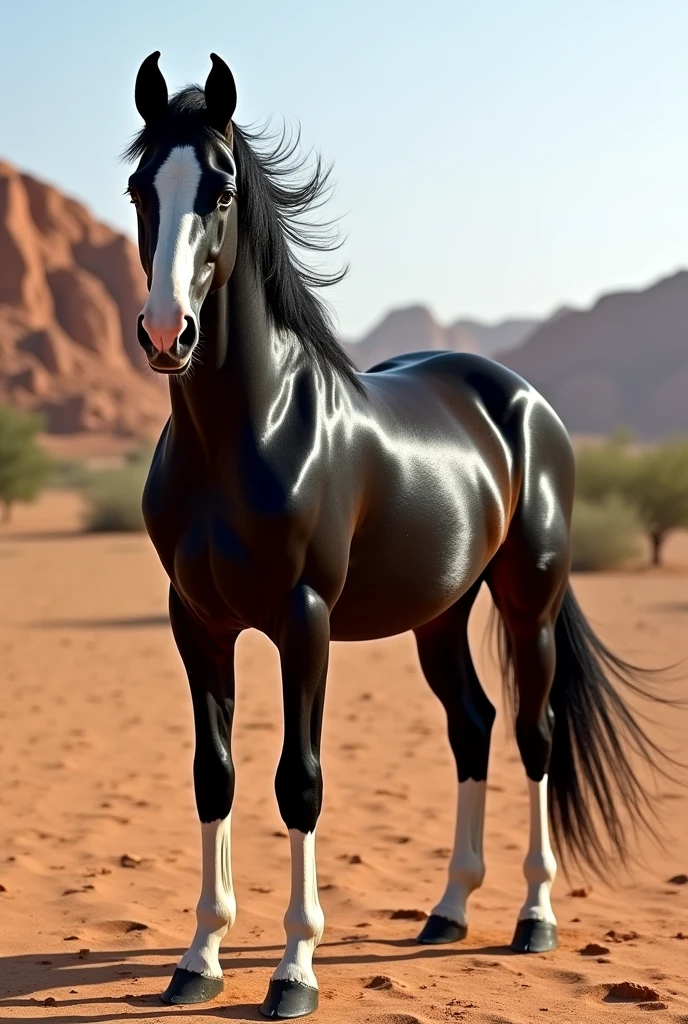 Black and white marwari horse 