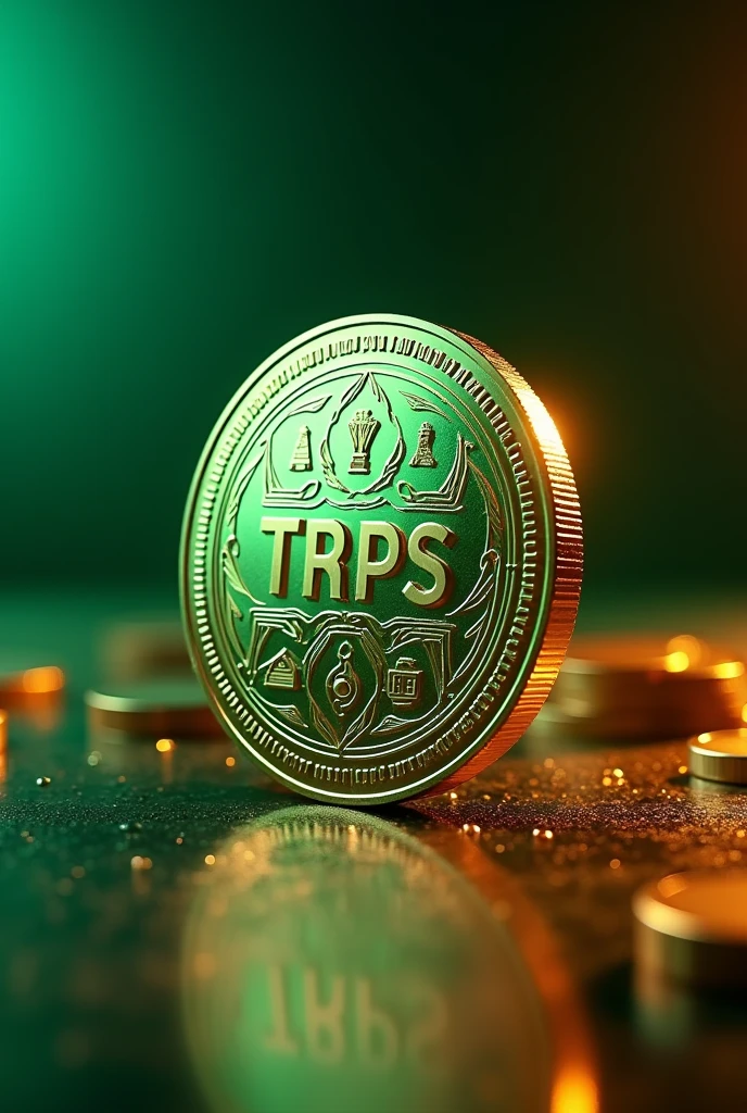 Trps name coin with greeny golden colour with clear back
