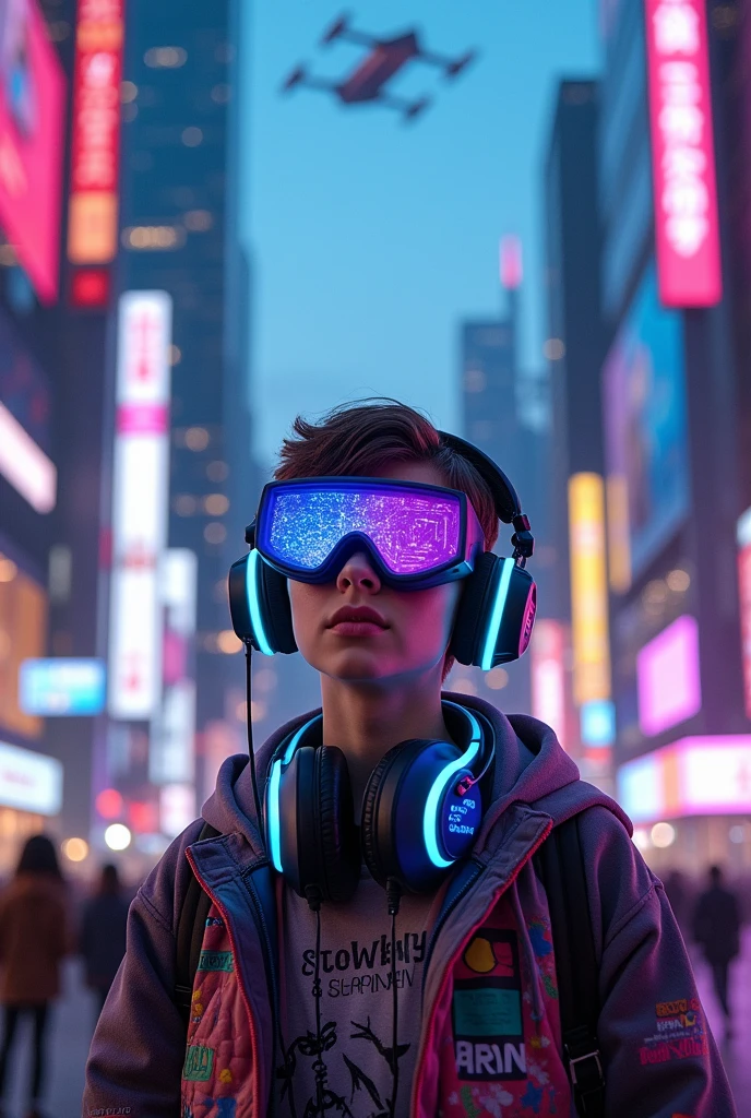 Create an image of a teenager in the year 2024