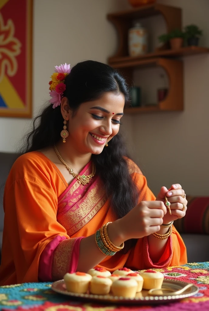 Happy Rakshabandhan wishes by married sister to her indian brother by tieing rakhi