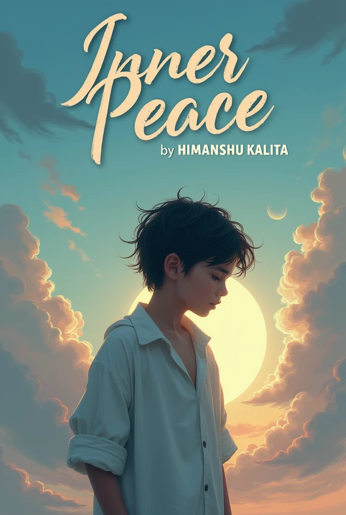 Make a poster for the song inner peace name the song and written  by HIMANSHU KALITA WRITE IT ALSO boy should be like feeling his last breath make his back front wards