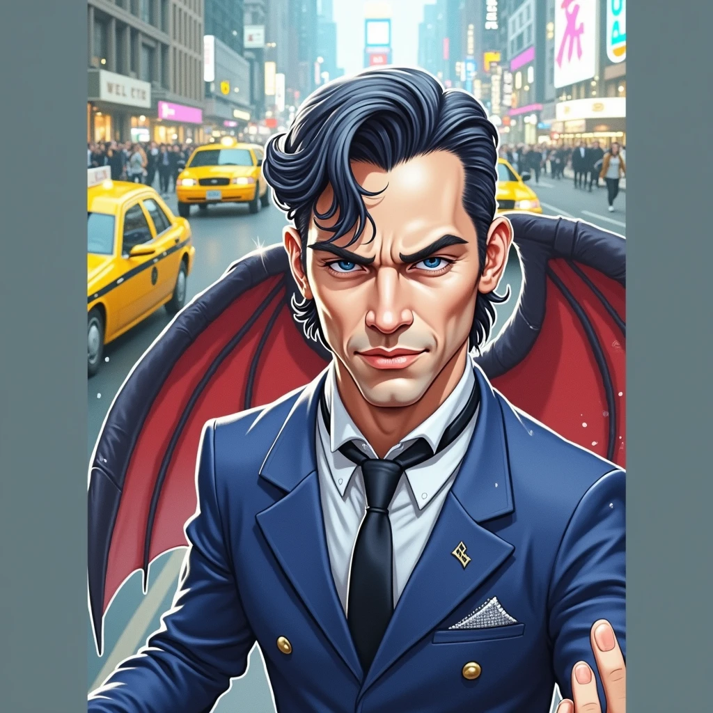Lucifer in a suit，Walking in New York at night