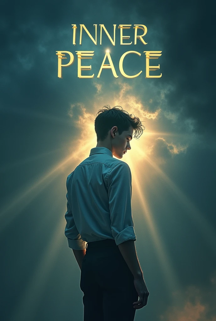 Make a poster for the song inner peace name the song boy should be like feeling his last breath make his back front wardsand his is wearing a sexy custom shirt and pant