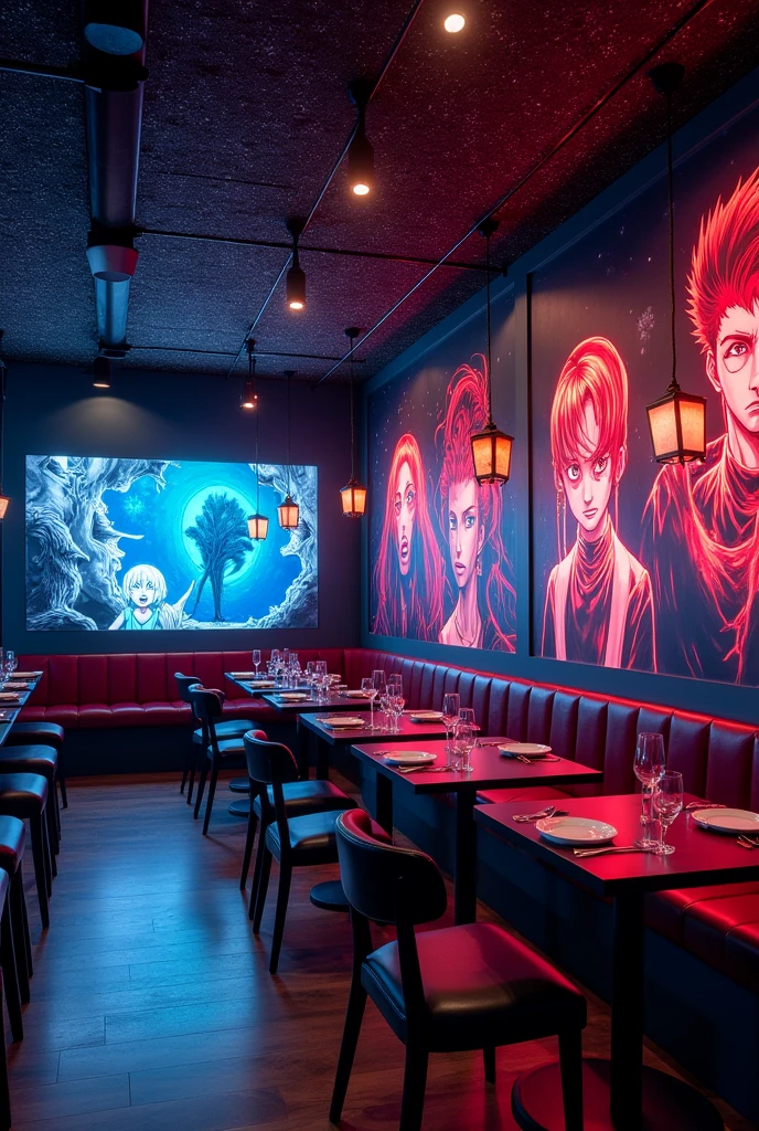 Restaurant design inspired by the nights mentioned in the Bleach anime
