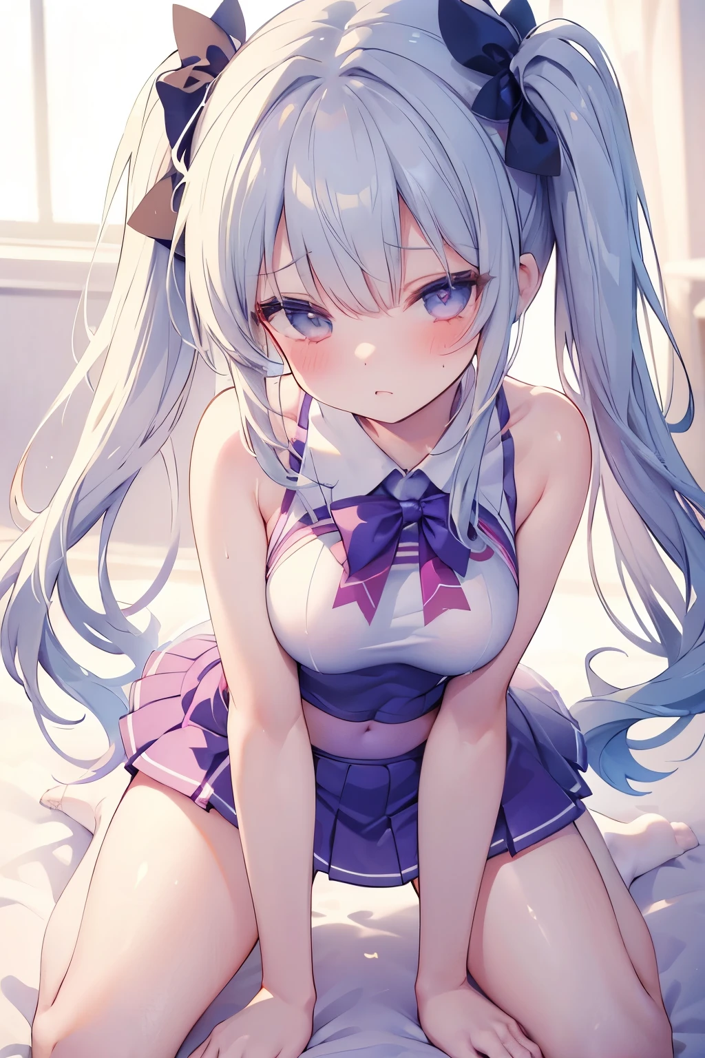 high school girl　Creampie　Cheerleader　Twin tails　sex halloween　Being raped　Climax　semen　naked　Feels good　heart　Embarrassing　blush　Leaning forward　Brat